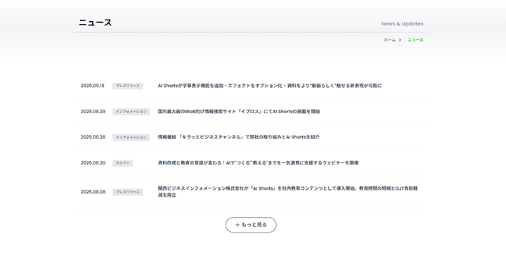 ニュースリストの追加