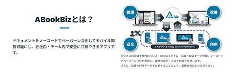最初に製品情報と仕組みを端的に表す説明、イラスト